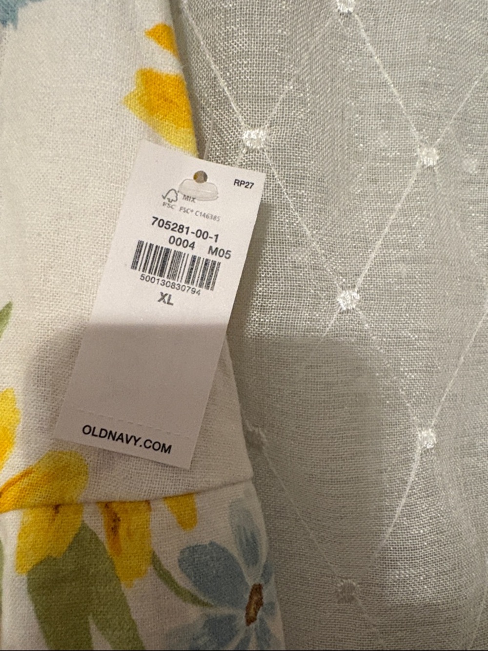 Old Navy White Floral Midi Dress with Yellow Sunflowers - Picture 2 of 12